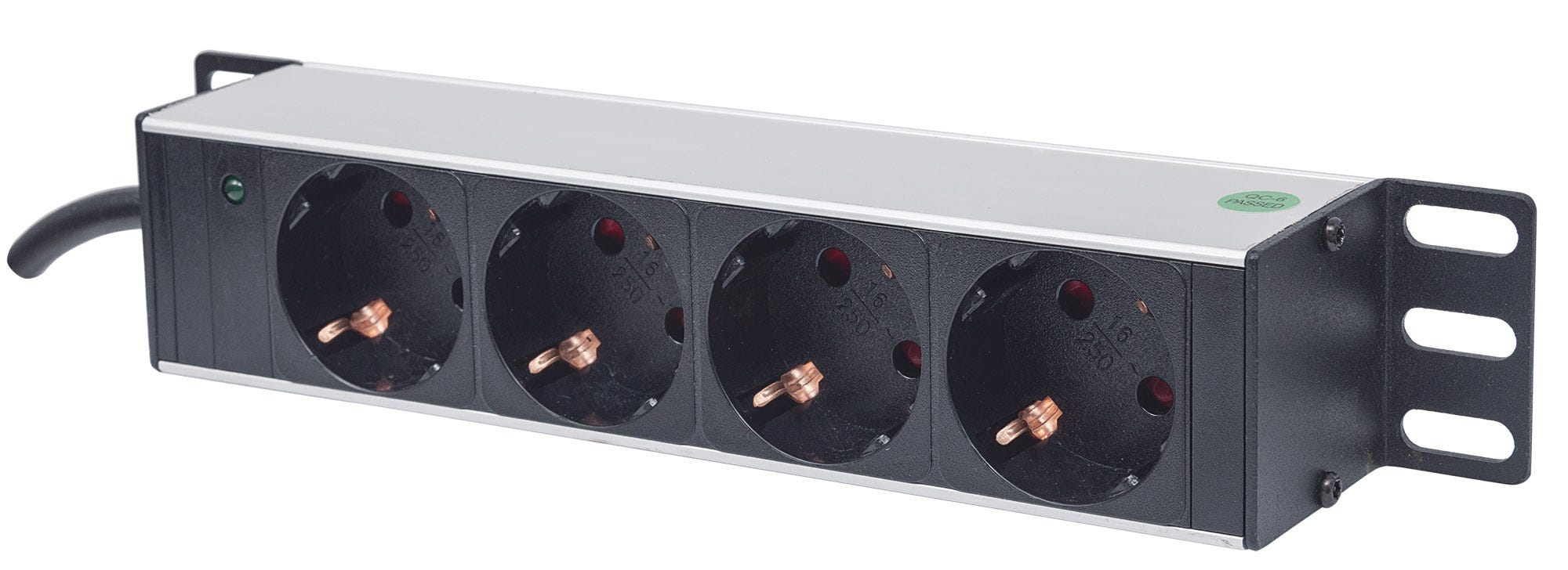 Intellinet 714020 strømforsyningsenhed (PDU) 4 AC stikkontakt(er) 1U Grå