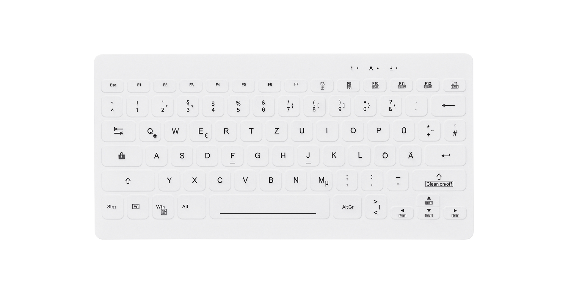 Contour Design Active Key AK-C4112F-FU1-W/GE tastatur Medicinsk RF trådløst QWERTZ Tysk Hvid