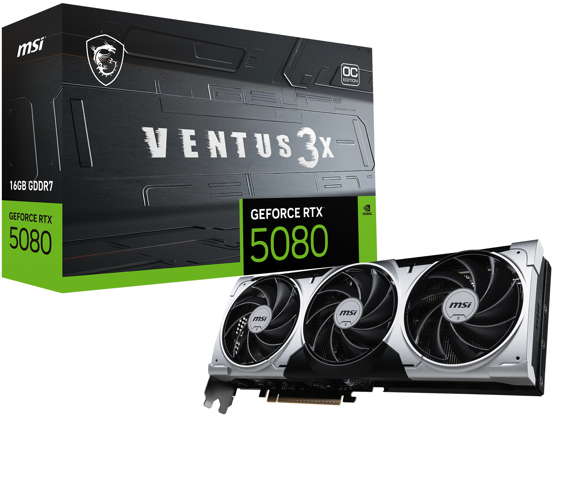 MSI VENTUS GEFORCE RTX 5080 16G 3X OC PLUS grafikkort NVIDIA 16 GB GDDR7