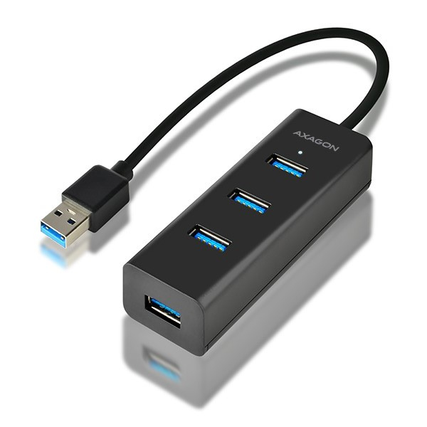 Axagon HUE-S2B interface hub USB 3.2 Gen 1 (3.1 Gen 1) Type-A 5000 Mbit/s Sort