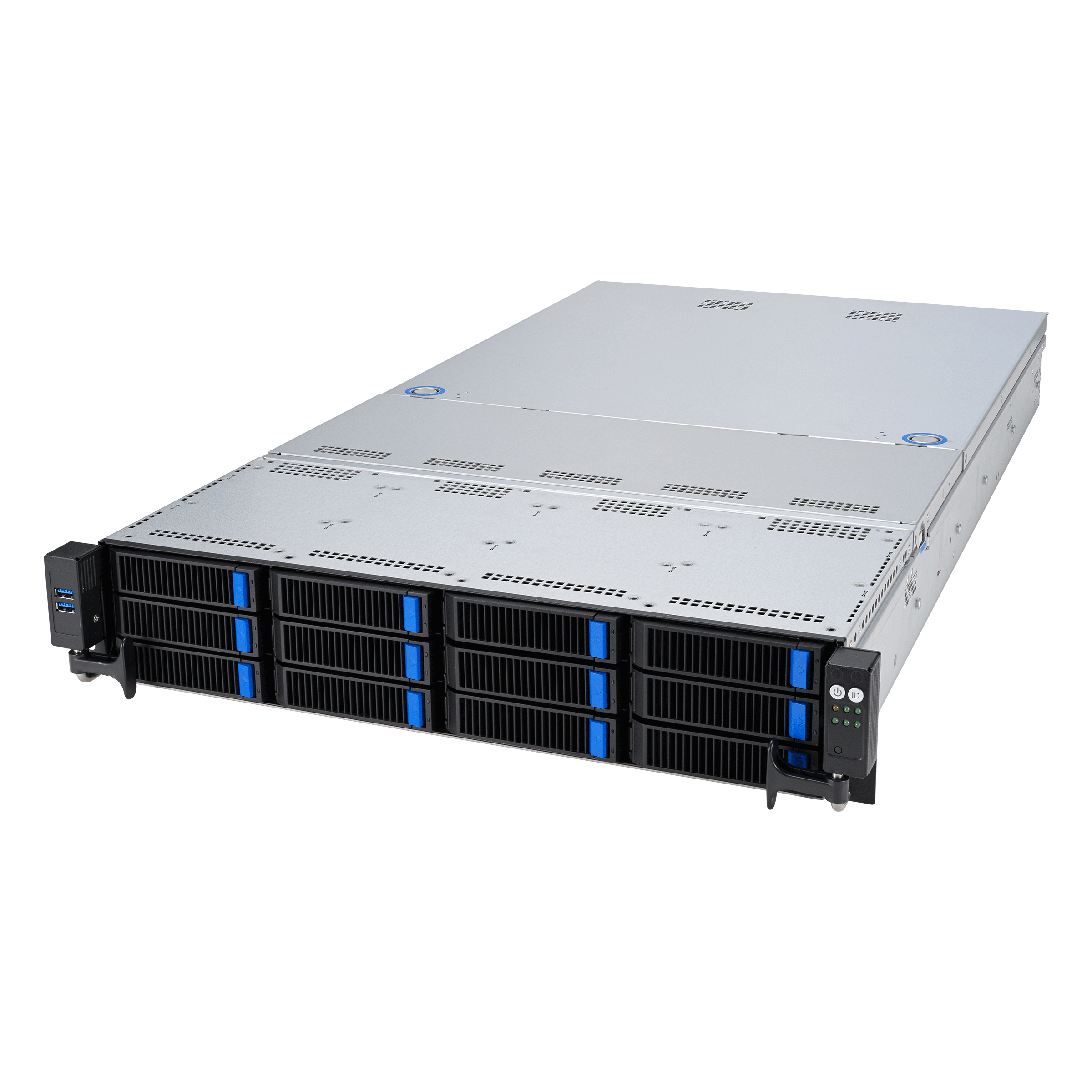 ASUS RS521A-E12-RS12U Socket SP5 Stativ (2U) Sort, Sølv
