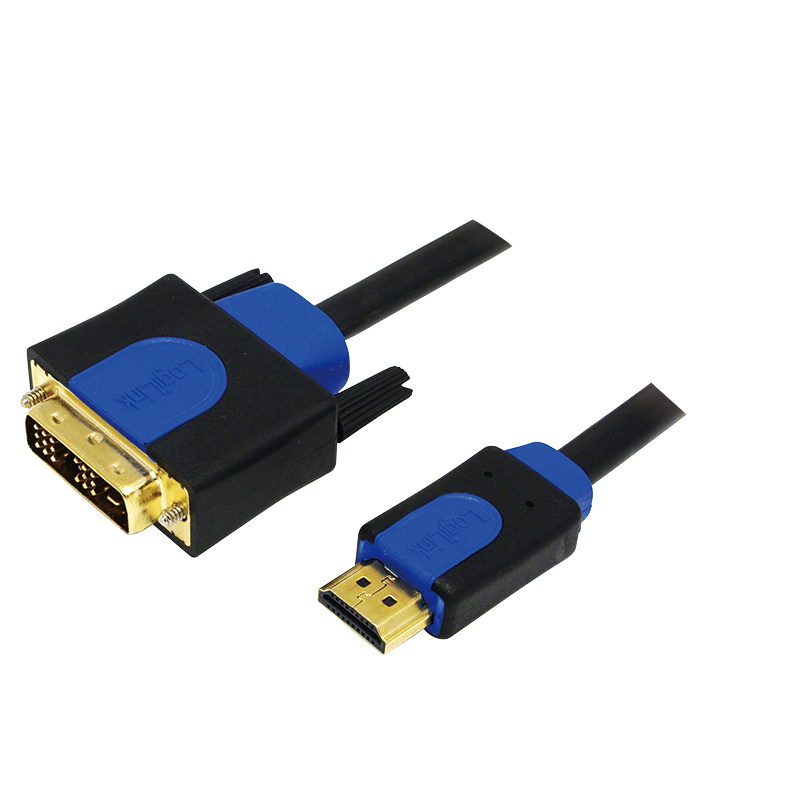 LogiLink CHB3102 videokabel adapter 2 m HDMI Type A (Standard) DVI-D Sort