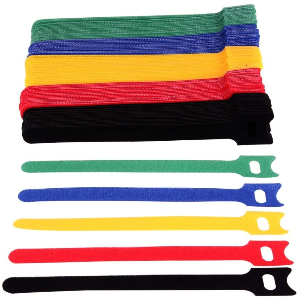 Techly 109528 kabelsamler Kabelbinder beslag Velcro Flerfarvet 10 stk