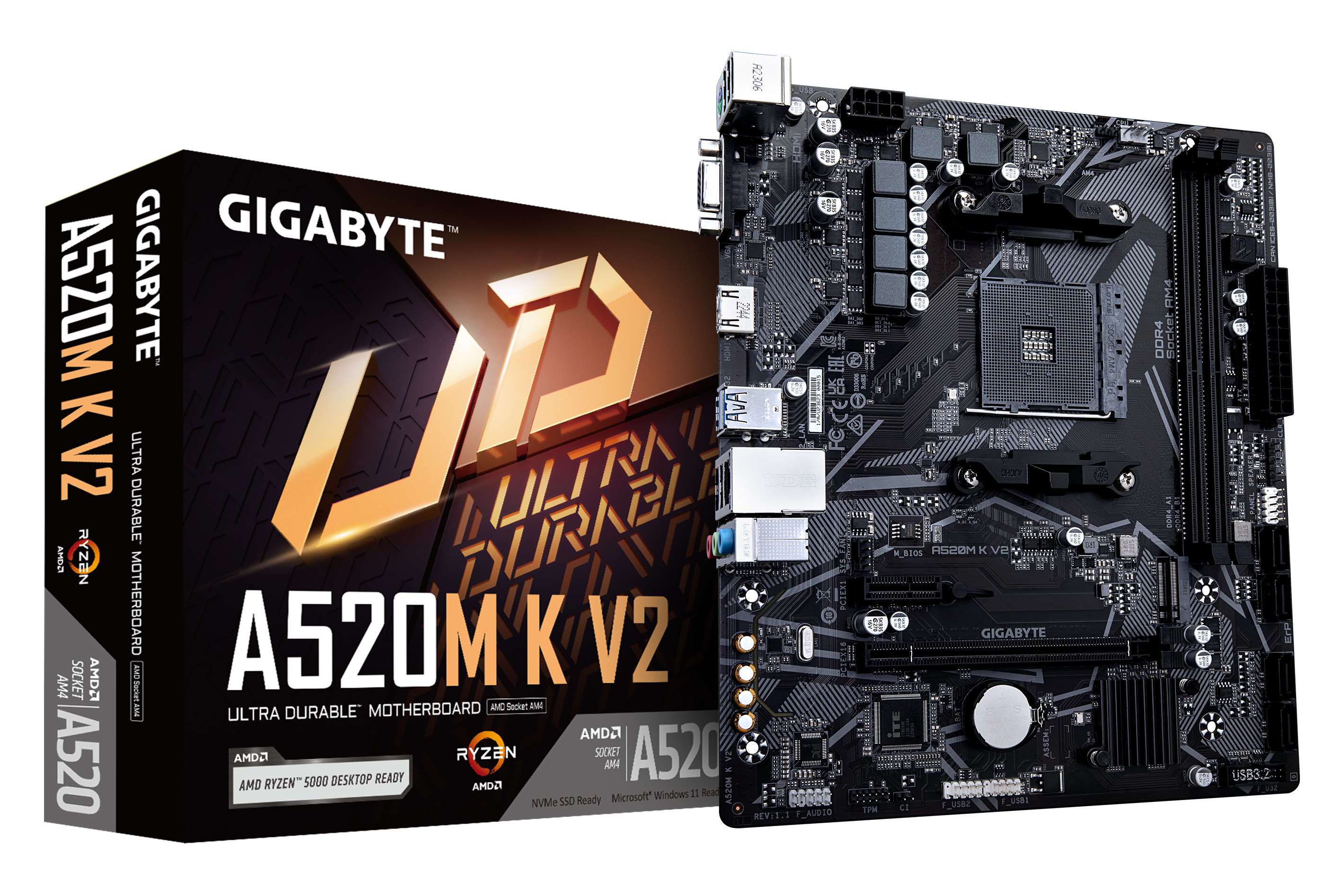 GIGABYTE A520M K V2 bundkort AMD A520 Stik AM4 micro ATX