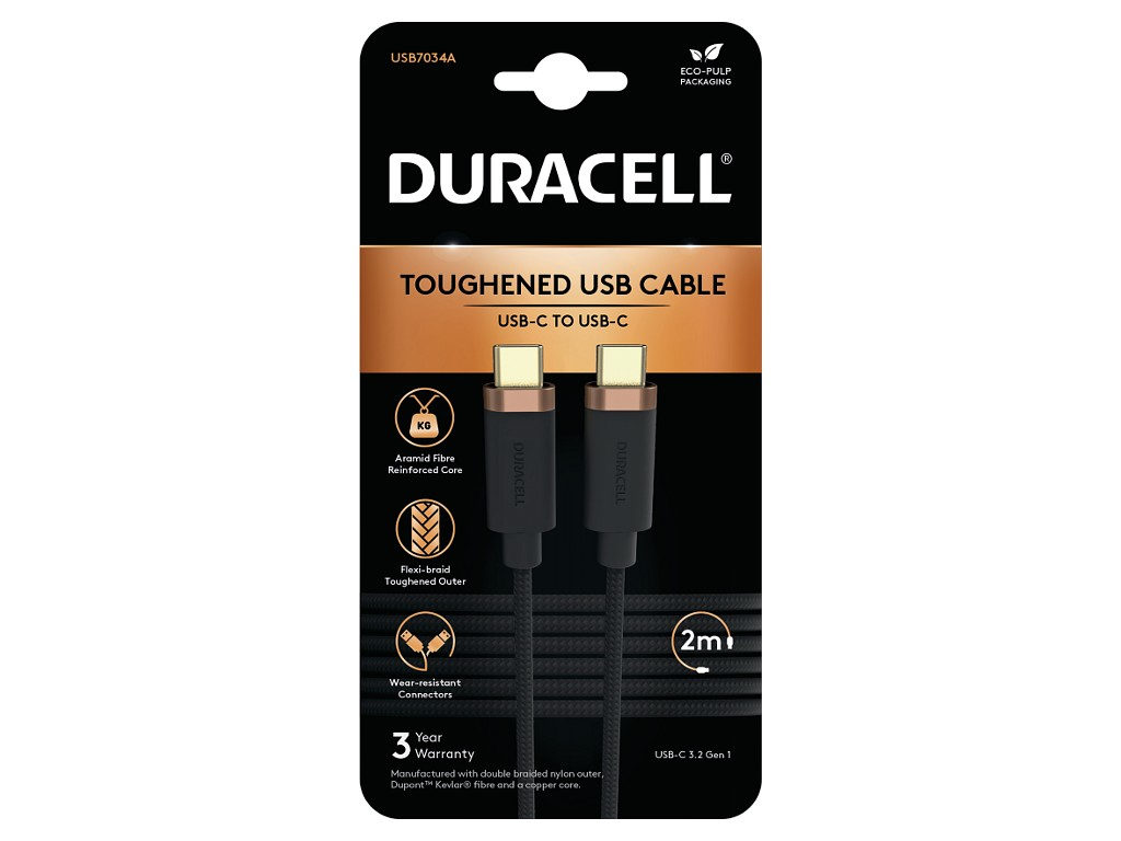 Duracell USB7034A USB-kabel Sort