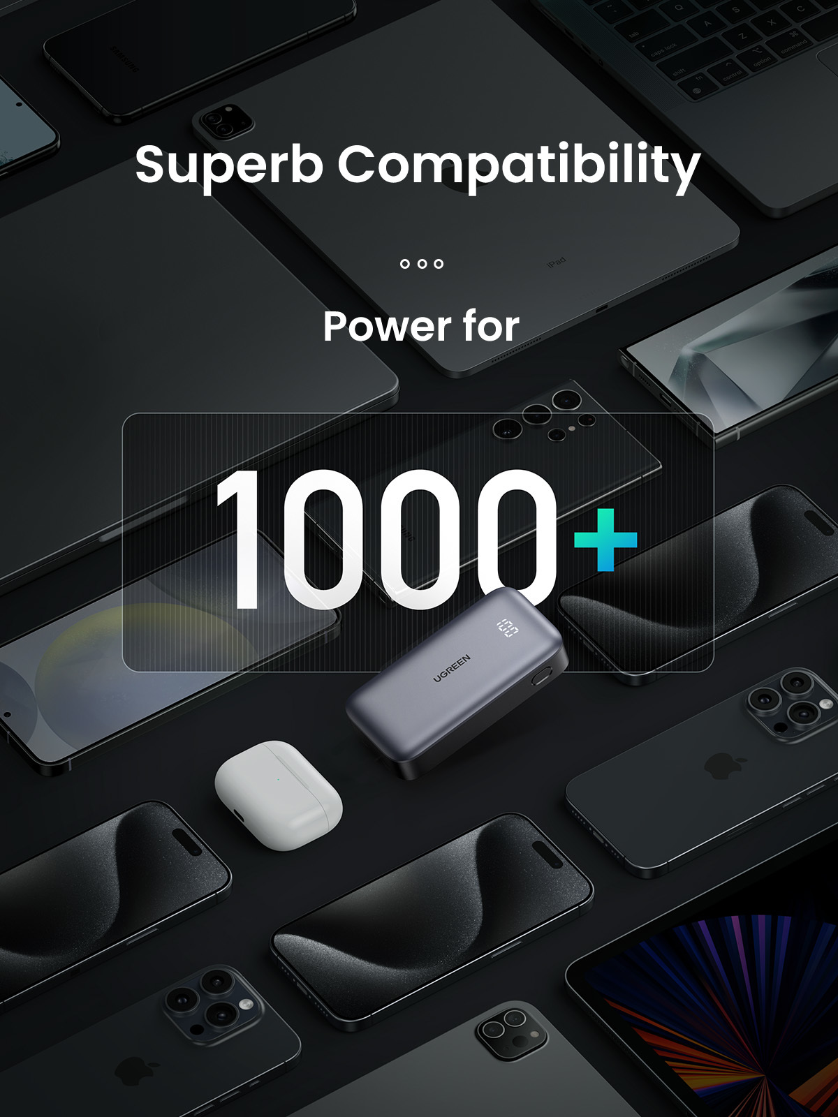 Ugreen 10000mAh Mini Powerbank Quick Charging 30W Grå