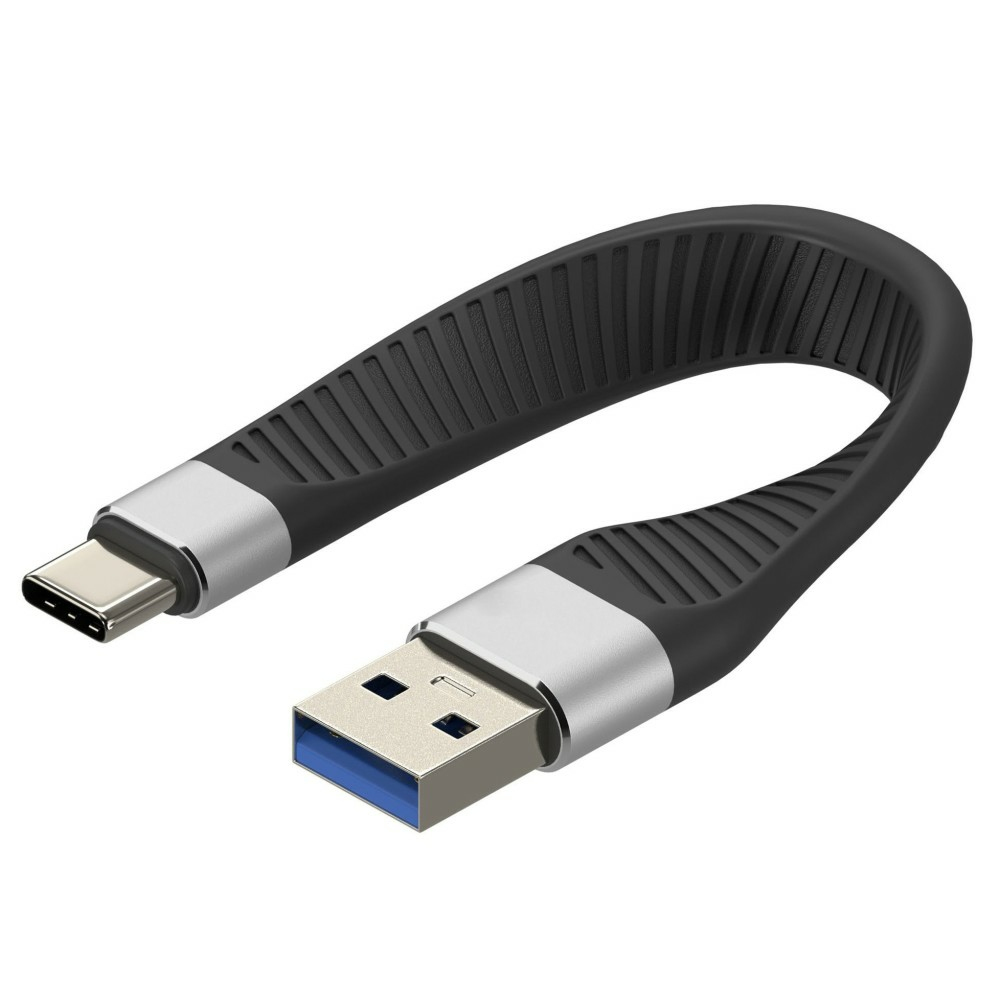 Techly ICOC-USBC-FL-U322 USB-kabel USB 3.2 Gen 2 (3.1 Gen 2) 0,12 m Sort