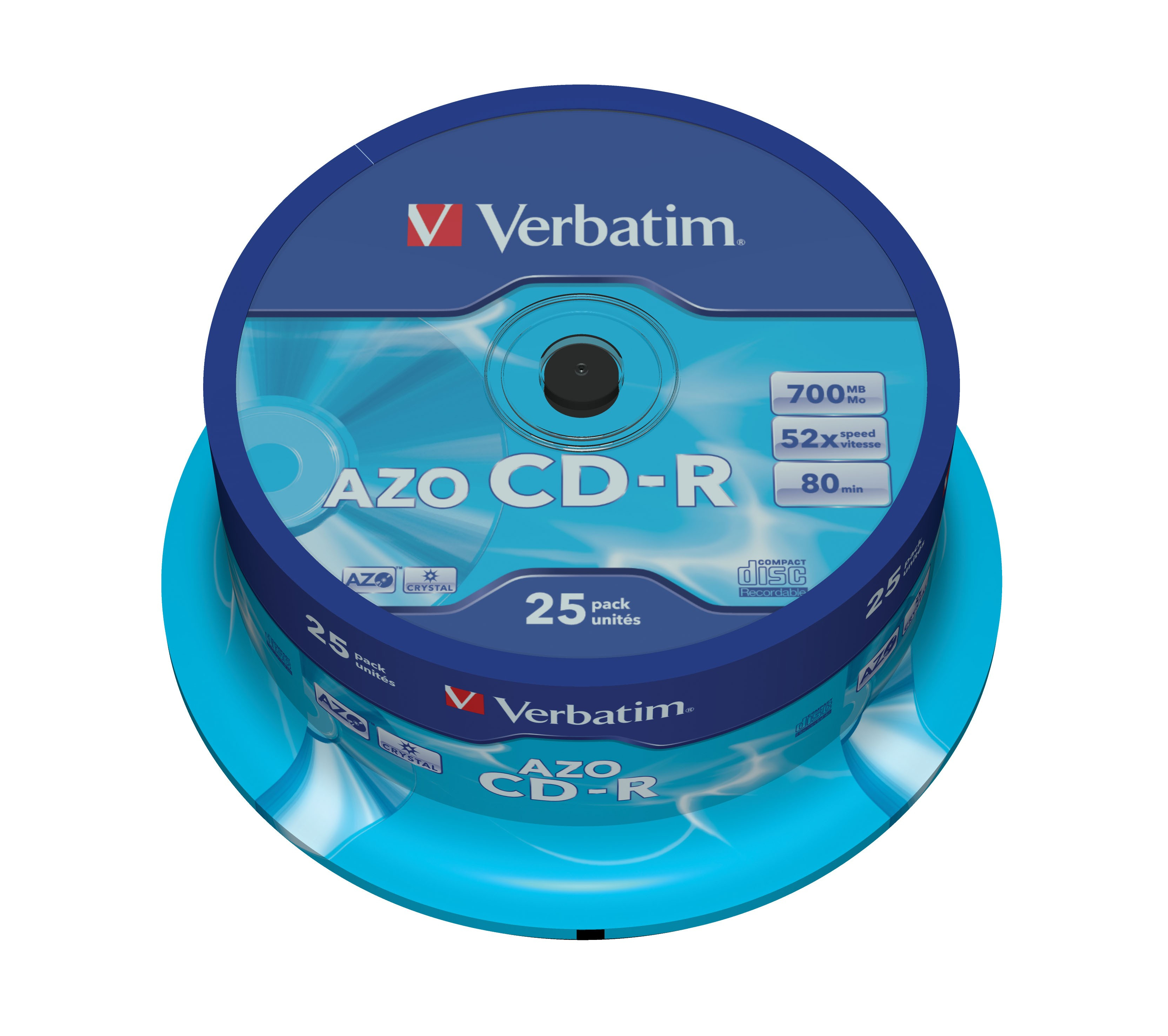 Verbatim CD-R AZO Crystal 700 MB 52x 25 stk