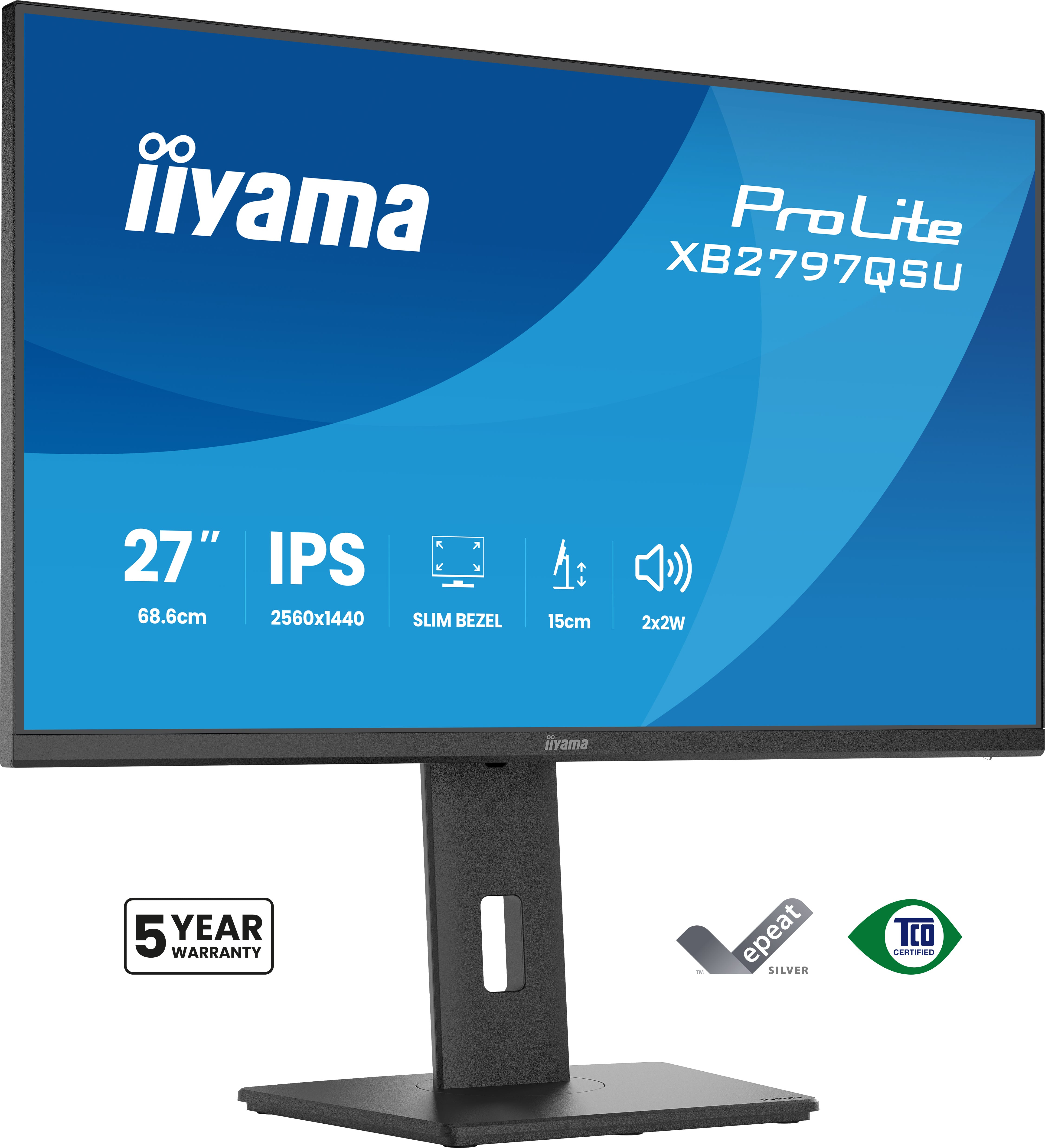 iiyama ProLite XB2797QSU-B1 computerskærm 68,6 cm (27") 2560 x 1440 pixel Quad HD LED Sort