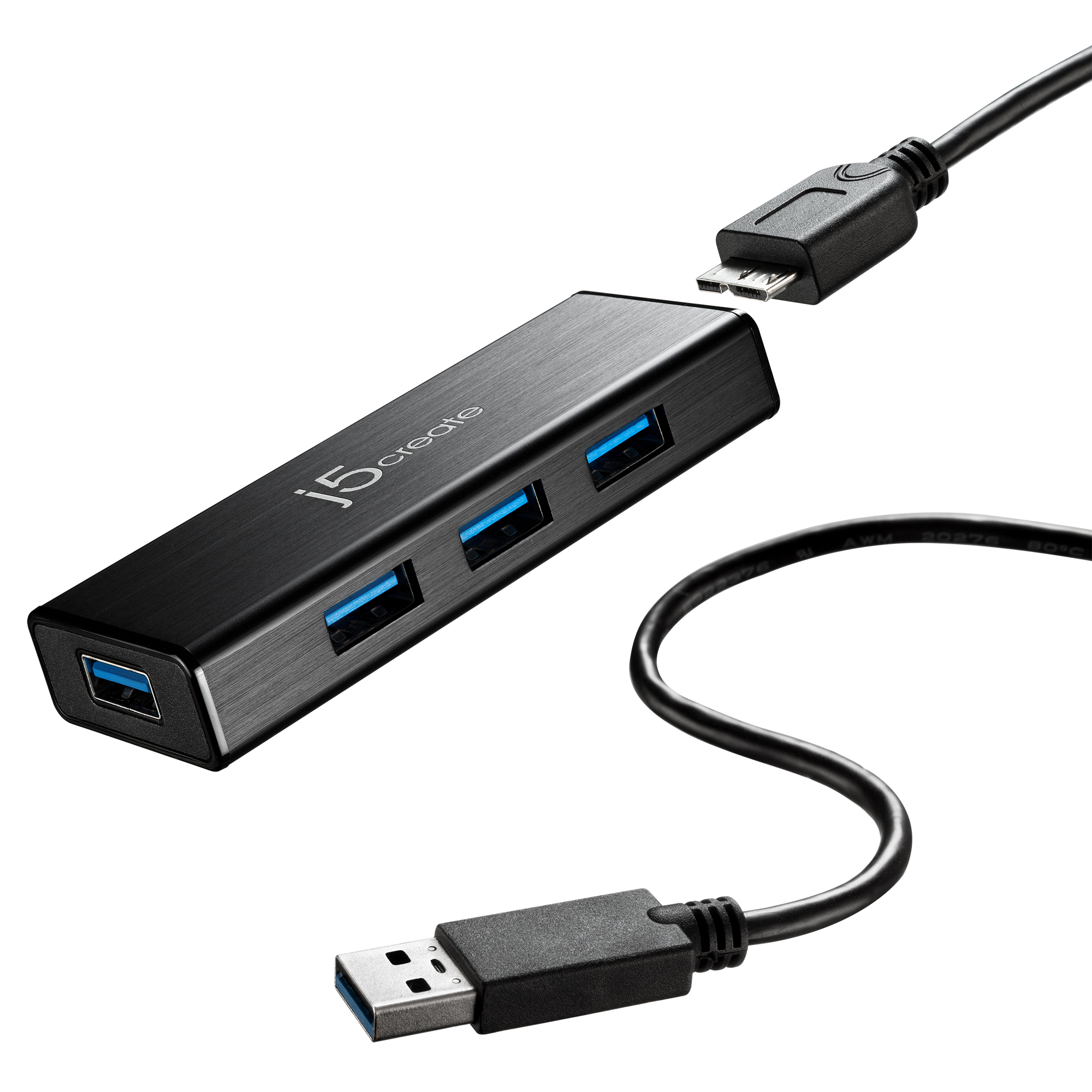 j5create JUH340-N Mini-hub med 4 USB 3.0-porte - EU/UK