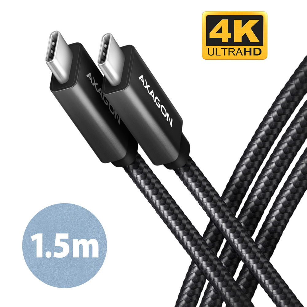 Axagon BUCM32-CM15AB USB-kabel USB 3.2 Gen 2x2 1,5 m USB C Sort