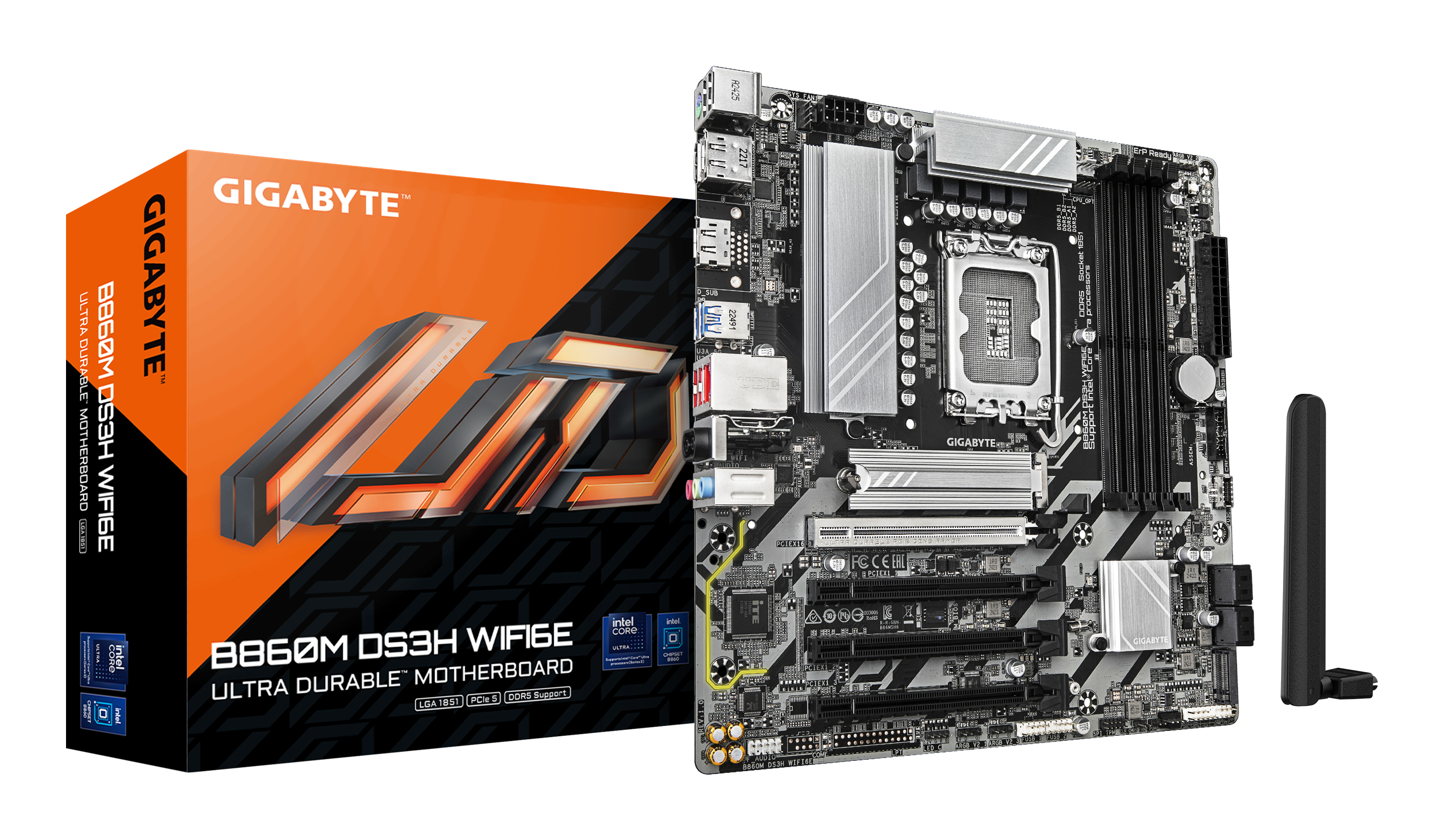GIGABYTE B860M DS3H WIFI6E bundkort Intel B860 LGA 1851 (Socket V1) micro ATX