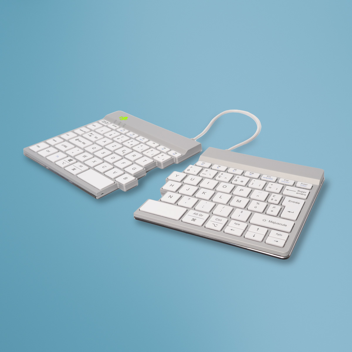 R-Go Tools Ergonomisch toetsenbord R-Go Split Break met pauzesoftware, gesplitst toetsenbord, AZERTY (FR), Bluetooth, wit